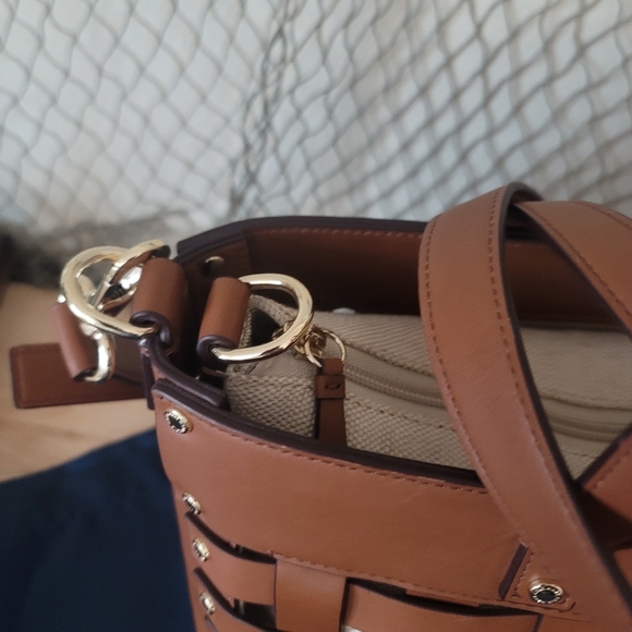 Cole Haan Brown Woven Leather Bag - STUNNING - Picture 7 of 16